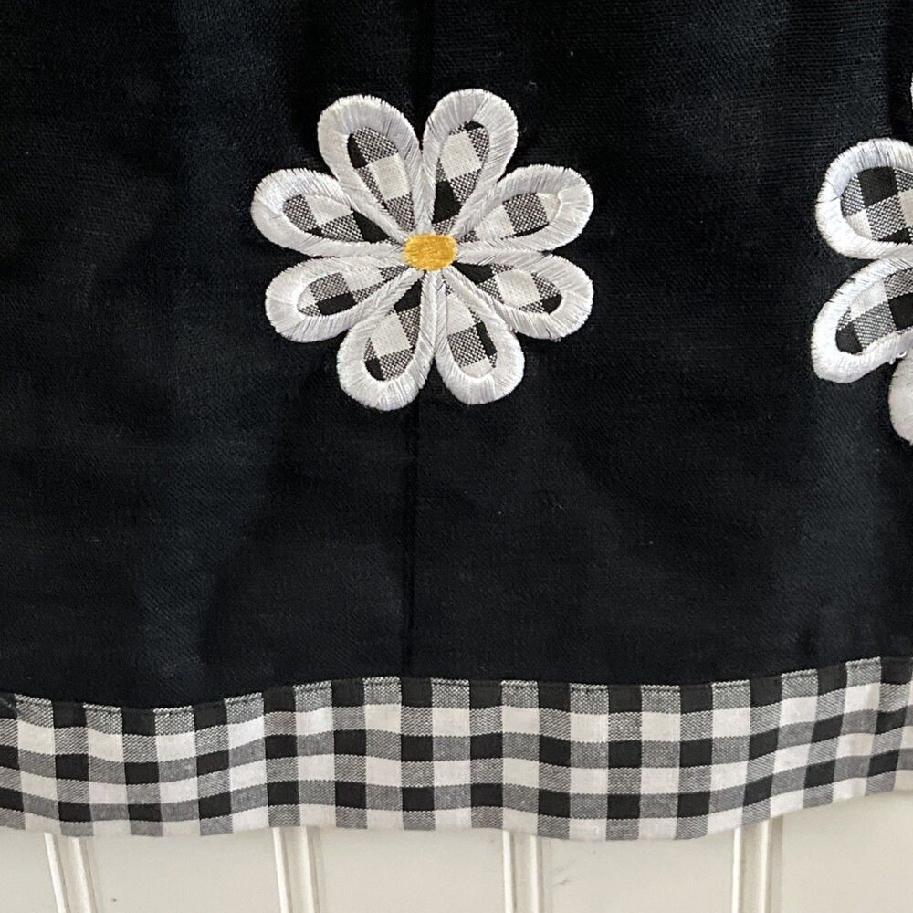 Jessica Howard Vintage Sleeveless Linen Blend Dress Daisy Appliqué B/W Trim Sz 8 - Picture 10 of 10